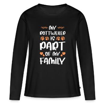 Mein Rottweiler ist Teil meiner Familie - Frauen Premium Bio Langarmshirt - Schwarz - Vorne - Julia (174cm)
