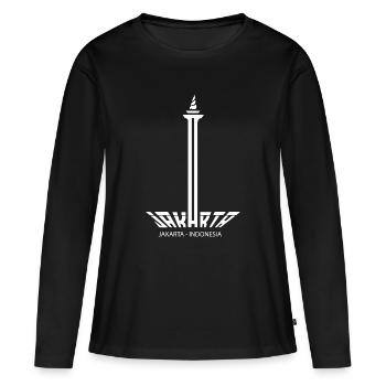 Jakarta, Indonésie Tourisme de la capitale Indonésie - T-shirt manches longues Premium bio Femme - noir - Devant - Julia (174cm)