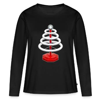 Sapin de Noël électrique - T-shirt manches longues Premium bio Femme - noir - Devant - Julia (174cm)