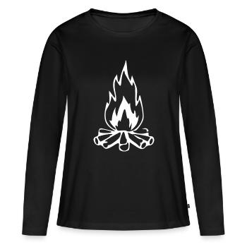 Fire Campfire Gift Fire Brigade - T-shirt manches longues Premium bio Femme - noir - Devant - Julia (174cm)
