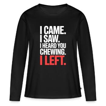 Bruits de mastication bruits de mastication bruits de claquement mastication mâchonnement - T-shirt manches longues Premium bio Femme - noir - Devant - Julia (174cm)