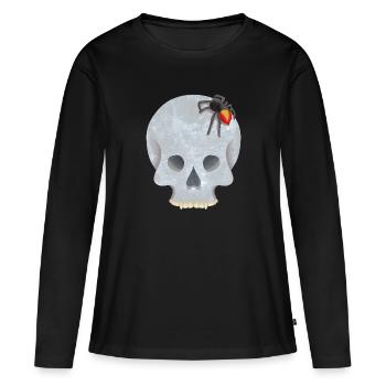 Skull with spider - Women's Premium Organic Long Sleeve Shirt - black - Front - Julia (174cm)