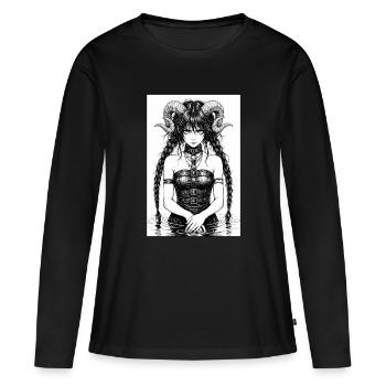 Sirène gothique dans l’eau - T-shirt manches longues Premium bio Femme - noir - Devant - Julia (174cm)