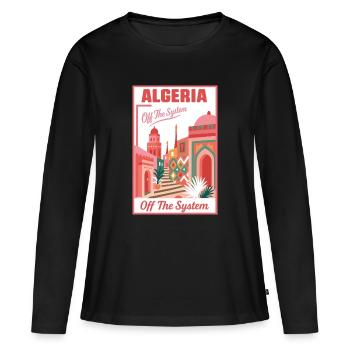 Algérie Off The System – Paysage coloré - T-shirt manches longues Premium bio Femme - noir - Devant - Julia (174cm)