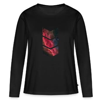 Drei Streifen der Galaxis Geschenk Idee Besonders - Frauen Premium Bio Langarmshirt - Schwarz - Vorne - Julia (174cm)