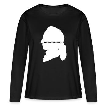 wie goethe - Frauen Premium Bio Langarmshirt - Schwarz - Vorne - Julia (174cm)