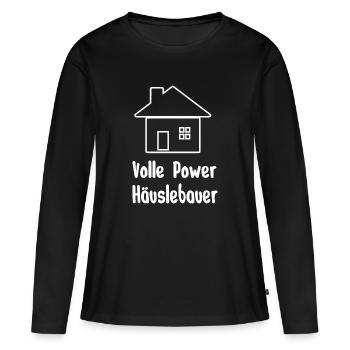 constructeur de maison - T-shirt manches longues Premium bio Femme - noir - Devant - Julia (174cm)