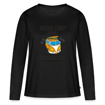 Road trip - Frauen Premium Bio Langarmshirt - Schwarz - Vorne - Julia (174cm)