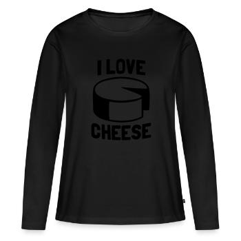 fromage - T-shirt manches longues Premium bio Femme - noir - Devant - Julia (174cm)