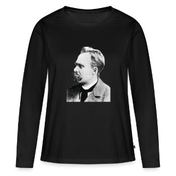 Friedrich Nietzsche - T-shirt manches longues Premium bio Femme - noir - Devant - Julia (174cm)