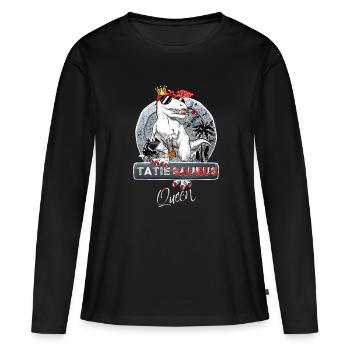 Tatiesaurus Queen Humour Dinosaure Cadeau Tatie - T-shirt manches longues Premium bio Femme - noir - Devant - Julia (174cm)