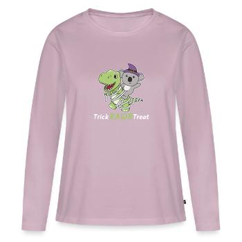 Koala Trick Rawr Treat T-Rex Mumie Kostüm - Frauen Premium Bio Langarmshirt - Altrosa - Vorne - Julia (174cm)