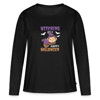 Sorcières singes Sorcières Sorcières vous sorcière un joyeux Halloween - T-shirt manches longues Premium bio Femme - noir - Devant - Julia (174cm)
