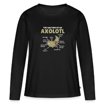 Axolotl Explication Anatomie d’un Axolotl - T-shirt manches longues Premium bio Femme - noir - Devant - Julia (174cm)