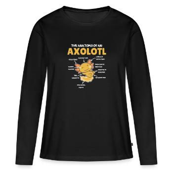 Axolotl Explication Anatomie d’un Axolotl - T-shirt manches longues Premium bio Femme - noir - Devant - Julia (174cm)
