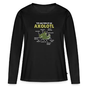 Axolotl Explication Anatomie d’un Axolotl - T-shirt manches longues Premium bio Femme - noir - Devant - Julia (174cm)