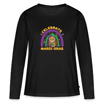 Fasching Biber mit Trommel Faschings Kostüm - Frauen Premium Bio Langarmshirt - Schwarz - Vorne - Julia (174cm)