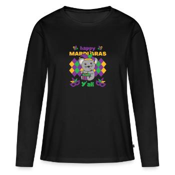 Fasching Maus mit Trommel Faschings Kostüm - Frauen Premium Bio Langarmshirt - Schwarz - Vorne - Julia (174cm)