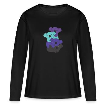 alexigenre Drapeau Gander Fierté LGBTQ Koala - T-shirt manches longues Premium bio Femme - noir - Devant - Julia (174cm)