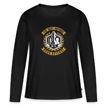 Schach Schachfigur König Bauer Traum - Frauen Premium Bio Langarmshirt - Schwarz - Vorne - Julia (174cm)
