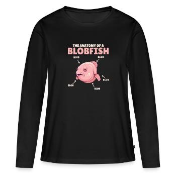 Blobfish Explication Anatomie d’un Blobfish - T-shirt manches longues Premium bio Femme - noir - Devant - Julia (174cm)