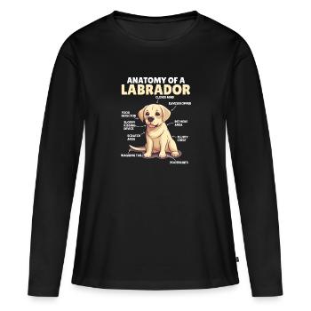 Explication du chien Anatomie d’un Labrador - T-shirt manches longues Premium bio Femme - noir - Devant - Julia (174cm)