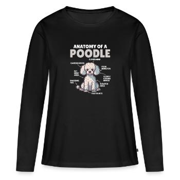 Explication du chien Anatomie d’un caniche - T-shirt manches longues Premium bio Femme - noir - Devant - Julia (174cm)