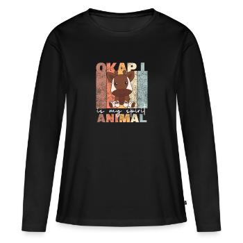 Okapi is my spirit animal - sweet Okapi - Women's Premium Organic Long Sleeve Shirt - black - Front - Julia (174cm)