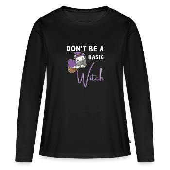 Les sorcières zébrées d’Halloween ne sont pas une sorcière de base - T-shirt manches longues Premium bio Femme - noir - Devant - Julia (174cm)