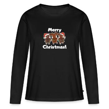 Okapi Christmas Winter Animals Okapi - Women's Premium Organic Long Sleeve Shirt - black - Front - Julia (174cm)