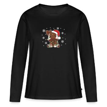 Okapi Christmas Winter Animals Okapis - Women's Premium Organic Long Sleeve Shirt - black - Front - Julia (174cm)