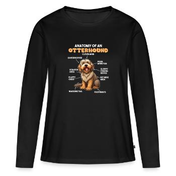 Explication du chien Anatomie d’un lévrier - T-shirt manches longues Premium bio Femme - noir - Devant - Julia (174cm)