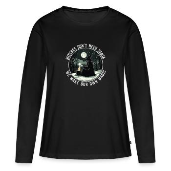 Witches Don't Need Santa Holiday Solstice Magic - Women's Premium Organic Long Sleeve Shirt - black - Front - Julia (174cm)