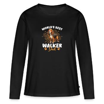 Treeing Walker Coonhound Walker Dad - Frauen Premium Bio Langarmshirt - Schwarz - Vorne - Julia (174cm)