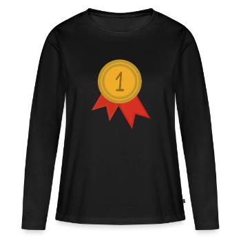 Medal First Place Gold Sport - Women's Premium Organic Long Sleeve Shirt - black - Front - Julia (174cm)