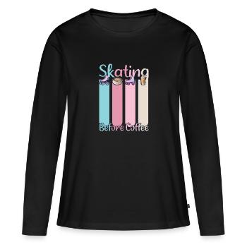 Rollerskater Party Retro Feels Of Disco Night Gift - Women's Premium Organic Long Sleeve Shirt - black - Front - Julia (174cm)