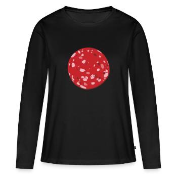 Blutwurst Karneval Kostüm Wurst Fleischesser - Frauen Premium Bio Langarmshirt - Schwarz - Vorne - Julia (174cm)