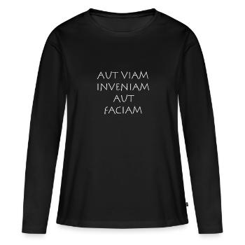 Aut viam inveniam aut faciam - T-shirt manches longues Premium bio Femme - noir - Devant - Julia (174cm)