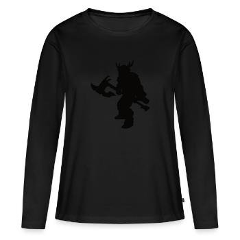 Conception de barbare fantastique pour les rôlistes - T-shirt manches longues Premium bio Femme - noir - Devant - Julia (174cm)