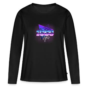 graphique néon - T-shirt manches longues Premium bio Femme - noir - Devant - Julia (174cm)