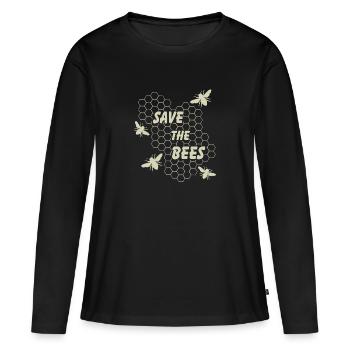 Save the Bees | Sauvez les abeilles - T-shirt manches longues Premium bio Femme - noir - Devant - Julia (174cm)
