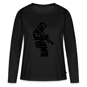 Swing Jazz - Frauen Premium Bio Langarmshirt - Schwarz - Vorne - Julia (174cm)