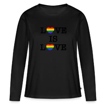 Love is love - T-shirt manches longues Premium bio Femme - noir - Devant - Julia (174cm)