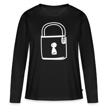 U-lock - T-shirt manches longues Premium bio Femme - noir - Devant - Julia (174cm)