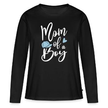 Mom son best mom mom of a boy only child - Women's Premium Organic Long Sleeve Shirt - black - Front - Julia (174cm)