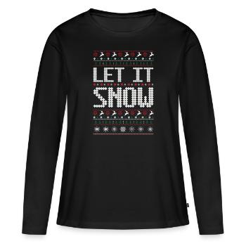 Let it snow - T-shirt manches longues Premium bio Femme - noir - Devant - Julia (174cm)