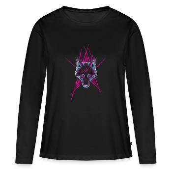 Wolf Start - T-shirt manches longues Premium bio Femme - noir - Devant - Julia (174cm)