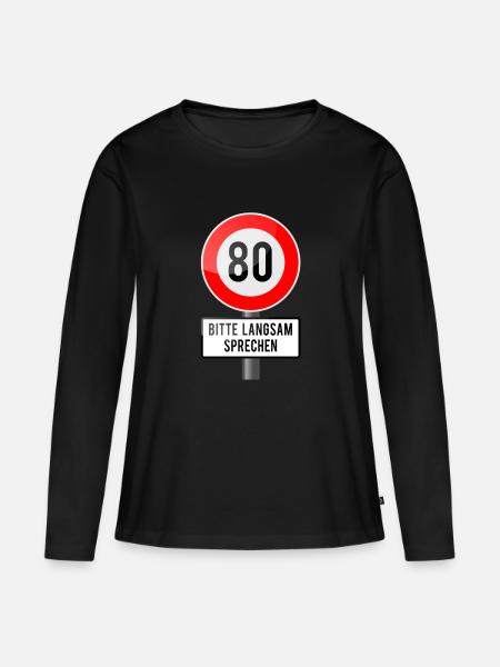 80 år skjerme sakte - Premium økologisk langermet T-skjorte for kvinner - svart