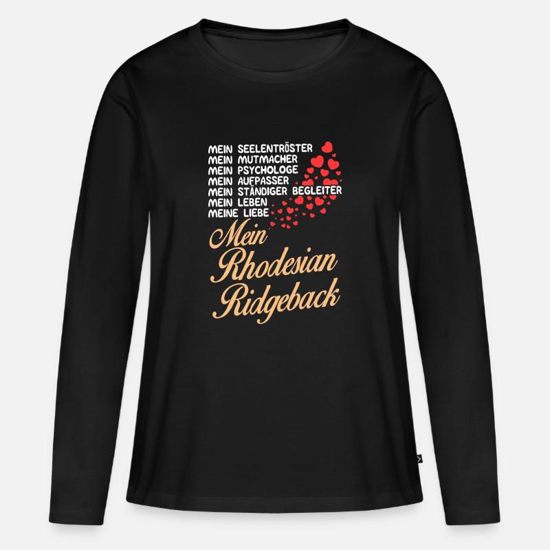 Rhodesian-Ridgeback- Mein - Frauen Premium Bio Langarmshirt - Schwarz