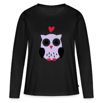 Eule - Women's Premium Organic Long Sleeve Shirt - black - Front - Julia (174cm)